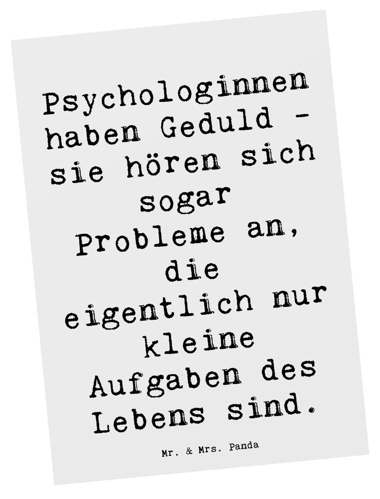 Mr. & Mrs. Panda Postkarte Spruch Geduldige Psychologin - Produktbild 