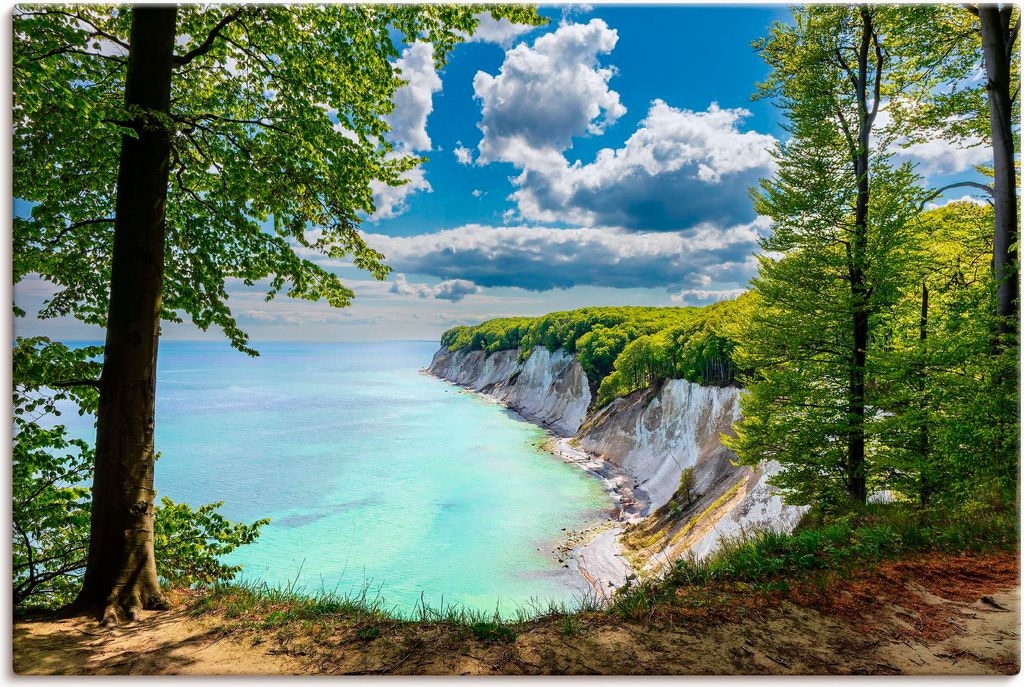 ARTland Leinwandbild Kreidefelsen an der Küste auf Rügen. Größe: 90x60 cm