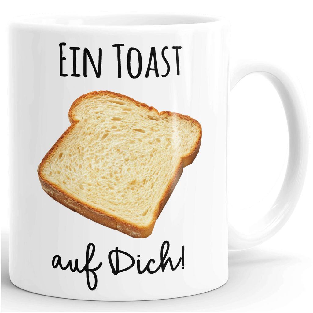 Tasse Spruch Ein Toast auf dich Geschenkidee Jubiläum Geburtstag Abschied Bürotasse lustige Kaffeebecher Keramik MoonWorks