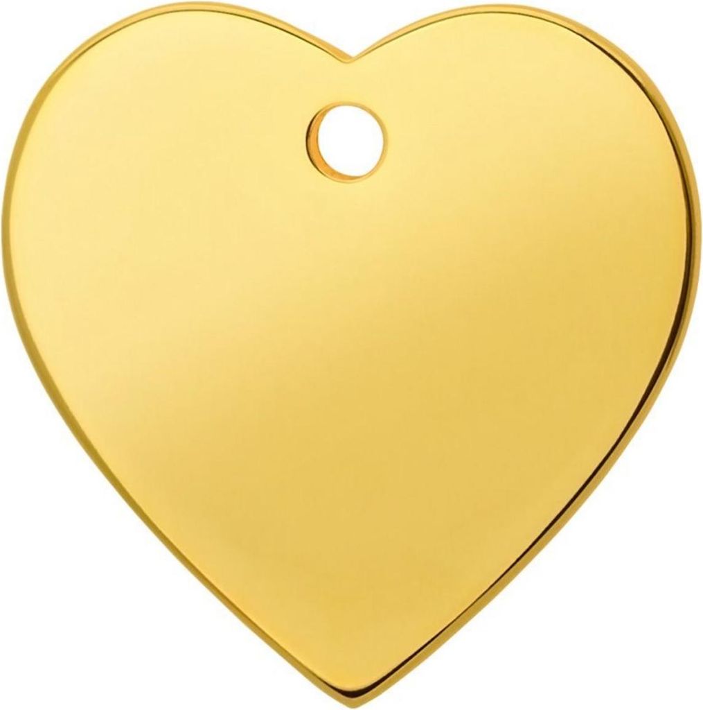 RedDingo Titan beschichtete Hundemarke mit individueller Gravur Herz gold