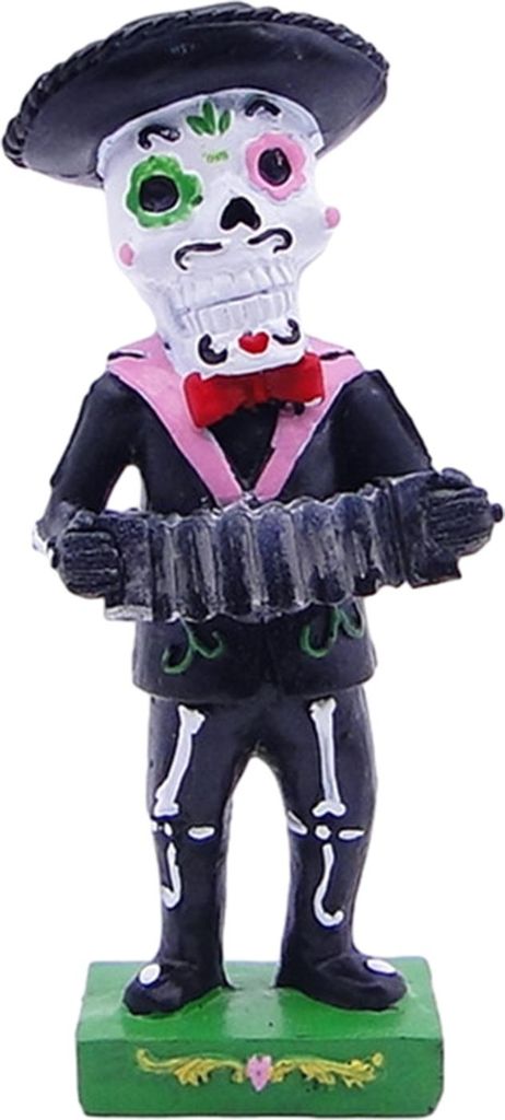 Schwarze Mariachi-Band-Skelettstatue, Halloween, Tag der Toten, Totenkopffigur, Kunstharz, Sammlerstück, Volksmusiker, Spieler, Ornament für die ...