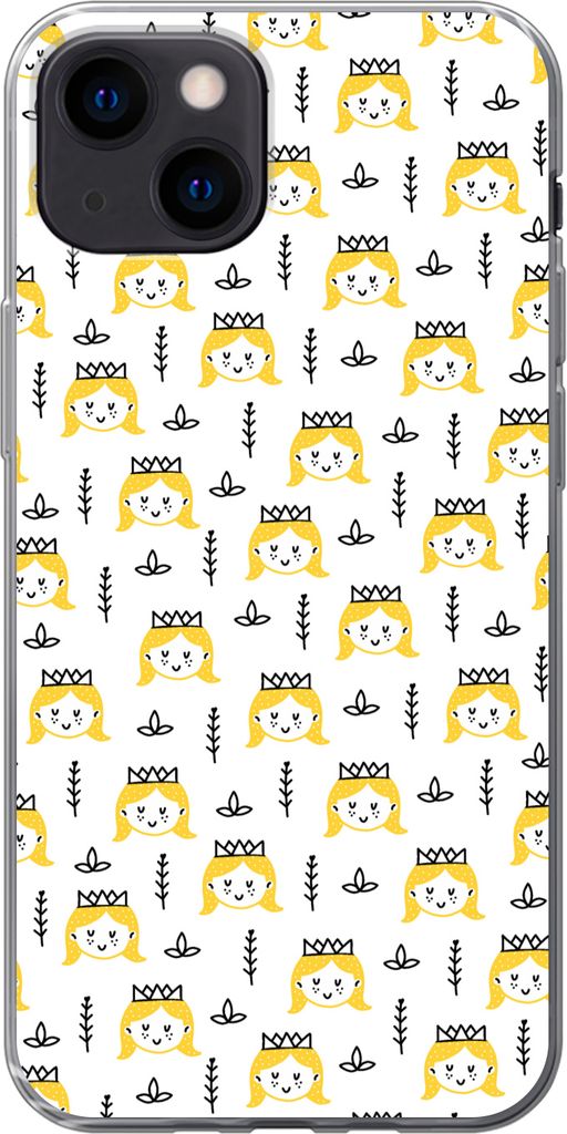 MuchoWow Handyhülle Schutzhülle Hülle für Telefoonhoesje iPhone 13 mini Mädchen - Prinzessin - Krone - Muster - Mädchen - Kinder - Kinder S...