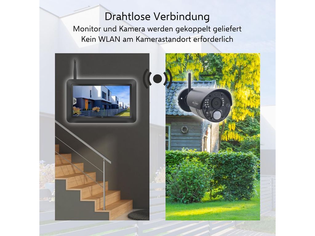 IP Überwachungskamera Set mit Aufzeichnung, 7 Zoll Monitor, Produktbild 3
