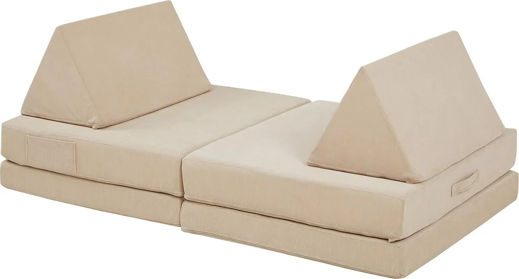 Divanetto Gioco Norhulta 5 Pezzi Schiuma Cord Beige - Design Montessori - 7