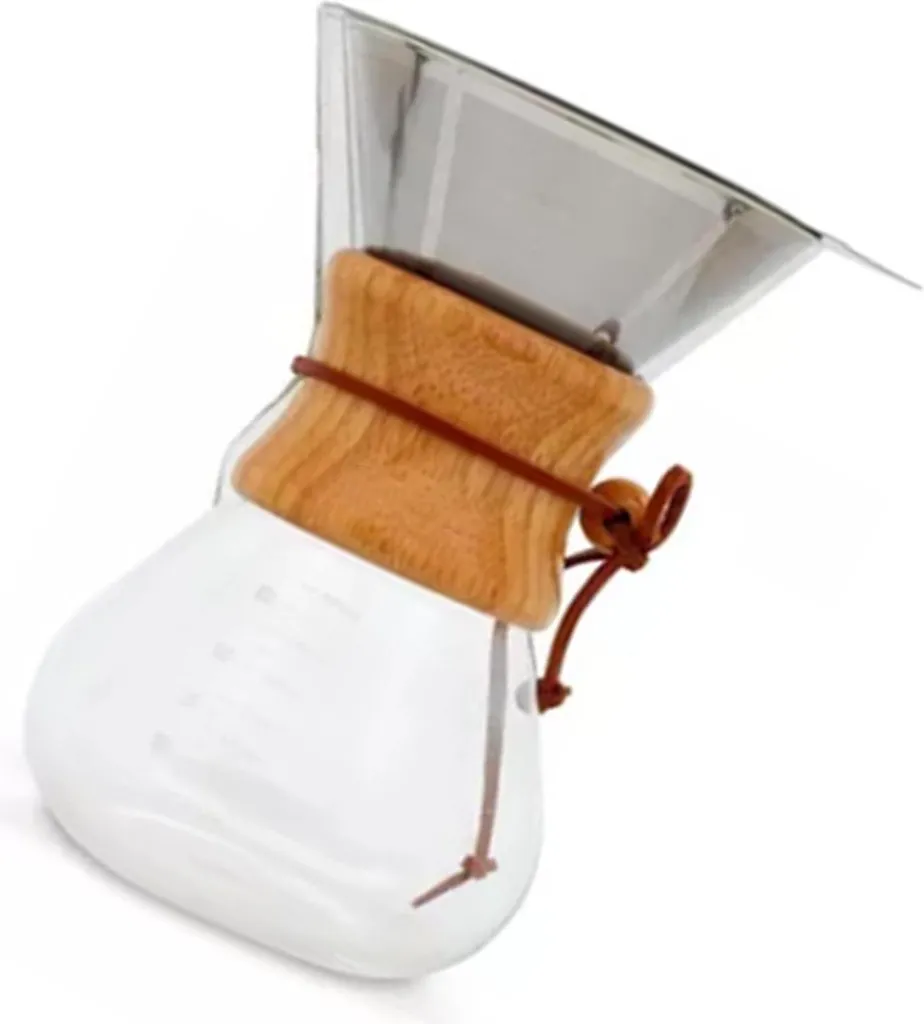 Cafetière en Verre Borosilicate 800ml et Filtre Inox Durable sans Filtre Papier