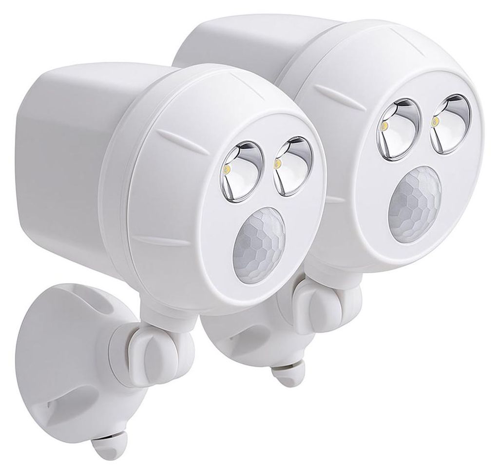 2er Set Außenstrahler, Bewegungsmelder, weiß, Akku, H 10 cm Produktbild 