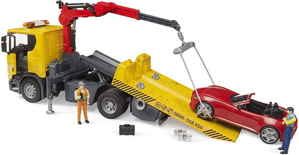 Bruder Scania Super 560R Tow Truck s Bruder Roadster Obrázek produktu 1