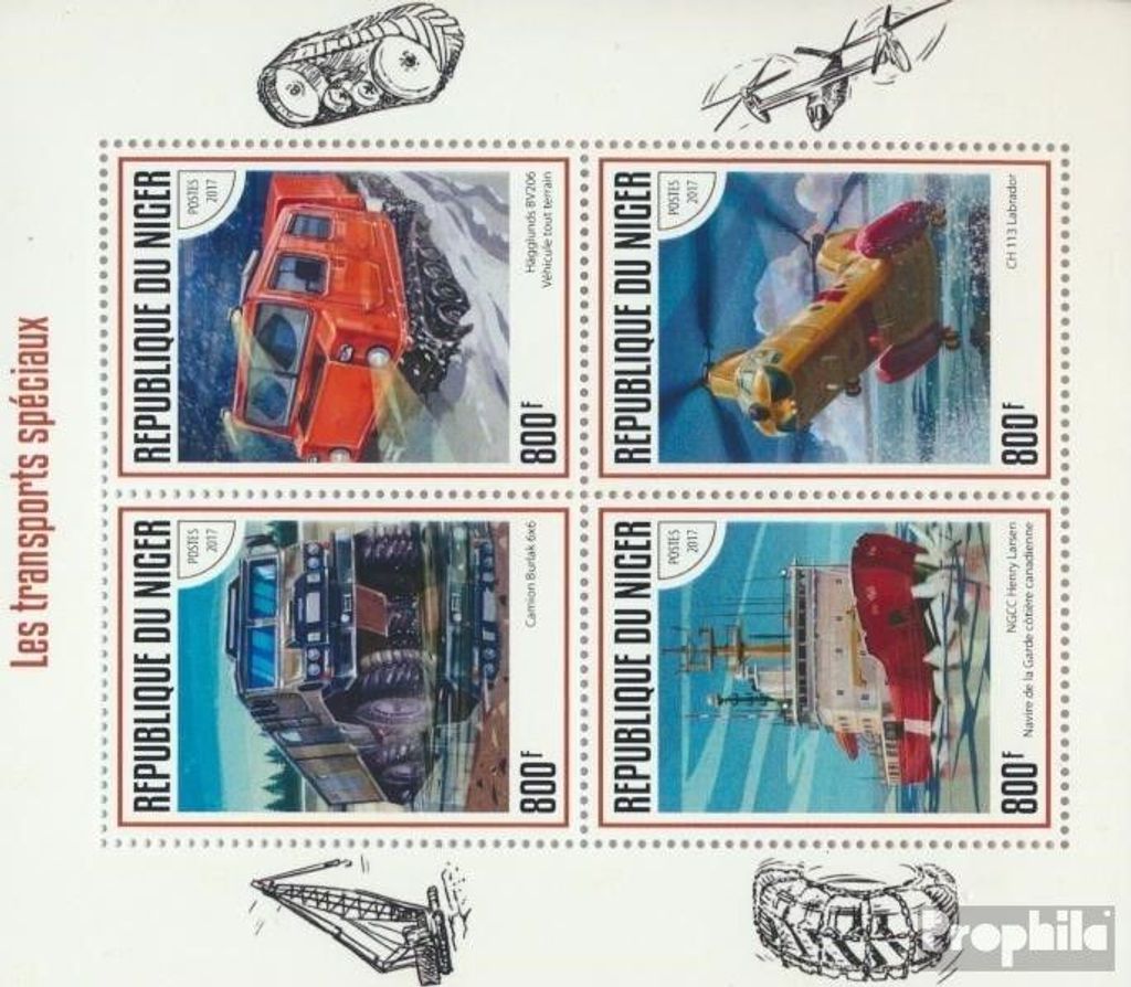 Briefmarken Niger 2017 Mi 5192-5195 Kleinbogen (kompl. Ausg.) postfrisch Sondertransport