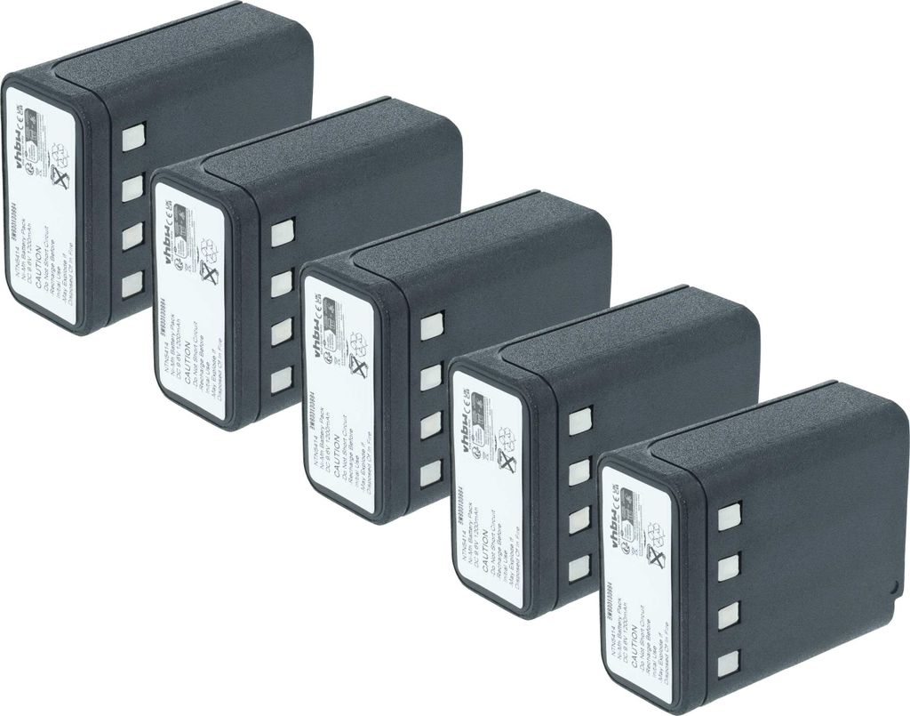vhbw 5x Akku kompatibel mit Motorola P210 Funkgerät, Walkie Talkie (1200 mAh, 9,6 V, NiMH)