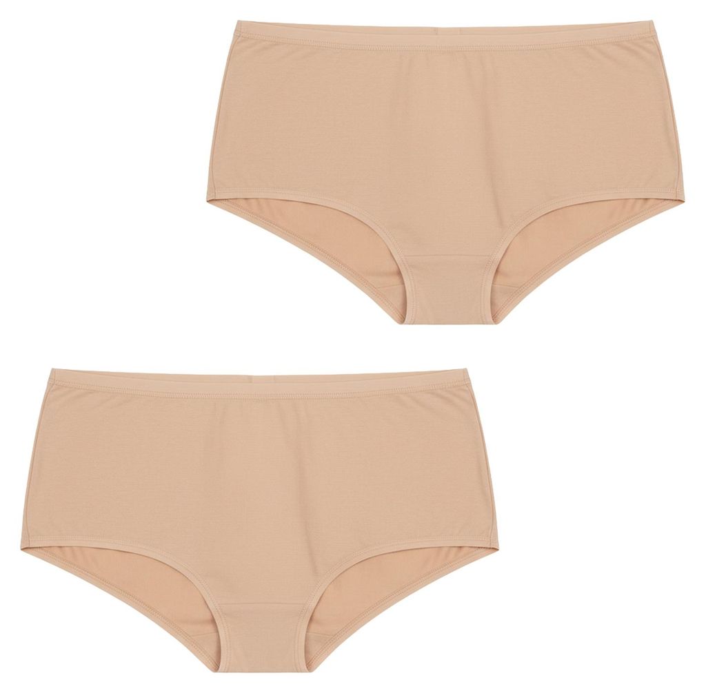 Q-EN 2er-Pack Damen-Slips mit hohem Beinausschnitt aus Mikromodal Q108