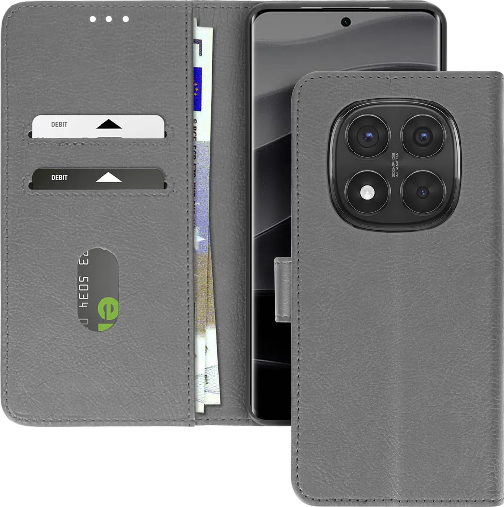 Custodia Elegante Avizar Grigia per Redmi Note 14 Pro - Pelle e Design