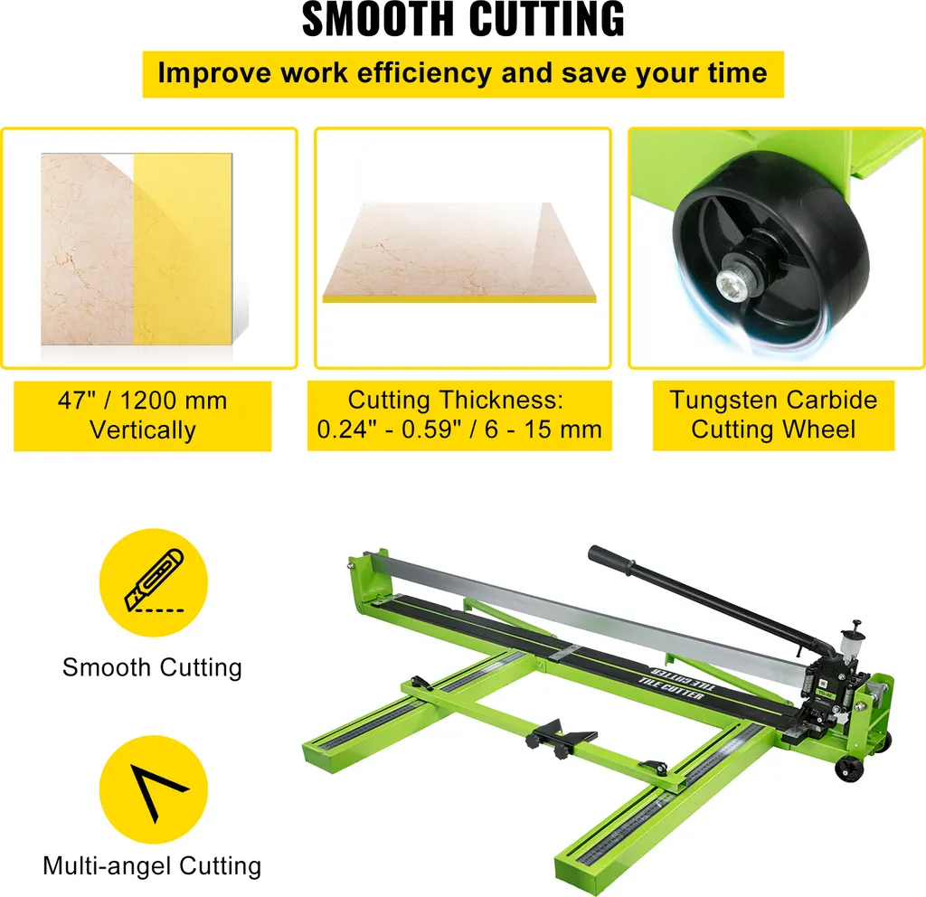SucceBuy tagliapiastrelle 47 pollici manuale macchina di taglio piastrelle ceramica porcellana taglierina con guida laser telaio in acciaio e bonus ruota di taglio di ricambio taglierina piastrelle strumento manuale - 3
