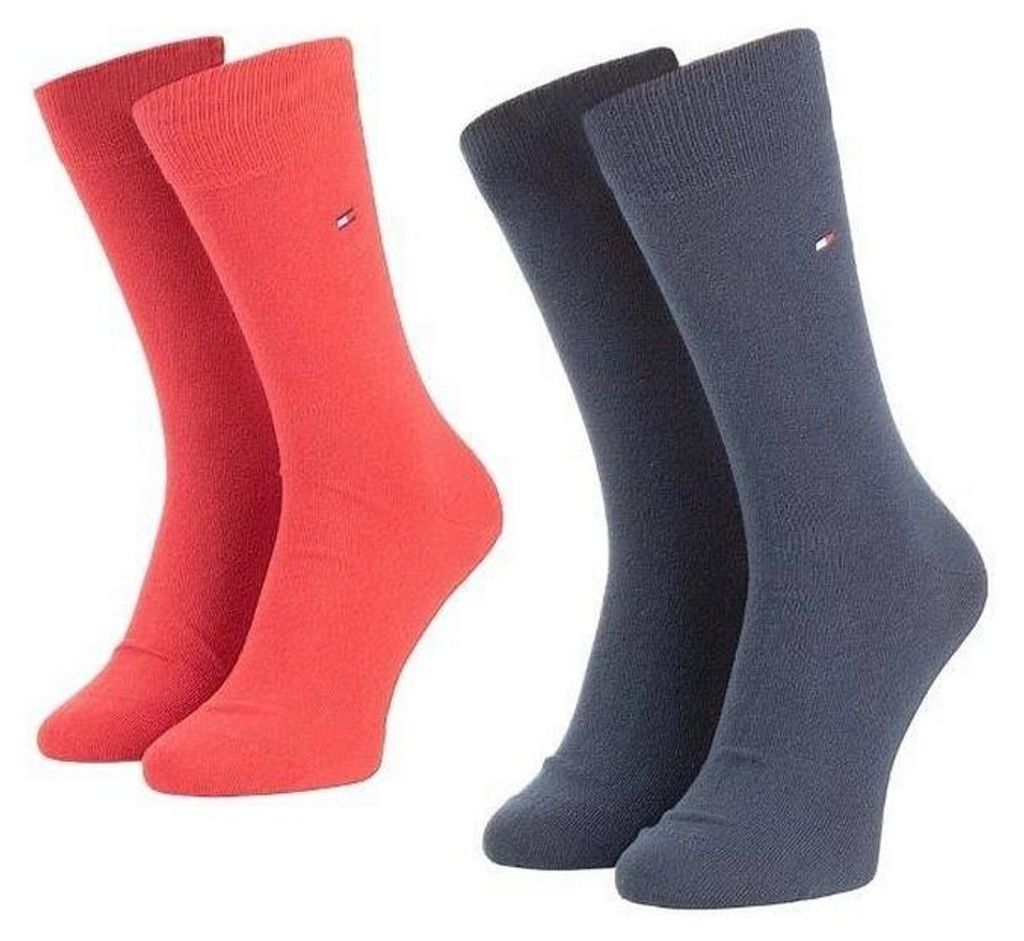 Tommy Hilfiger - Socken für Herren, Garn (2er-Pack) NA968 (43 EU - 47 EU) (Marine/Rot)