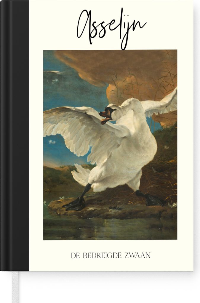 MuchoWow Notizbuch Tagebuch Haushaltsbuch Notebook A5 Der bedrohte Schwan - Jan Asselijn - Kunst - Notizblock - Notizheft - Notebook - Schreibblo...