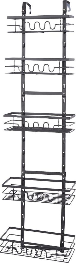 Über der Tür Gewürzregal 5 Körbe Punchless Kohlenstoffstahl Tür hängen Gewürz Veranstalter für Küche