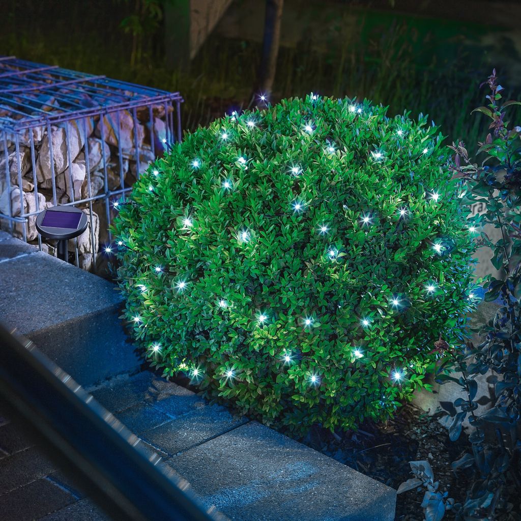esotec Solar Lichterkette mit 60 kaltweißen LEDs mit AKKU wetterfest 102167