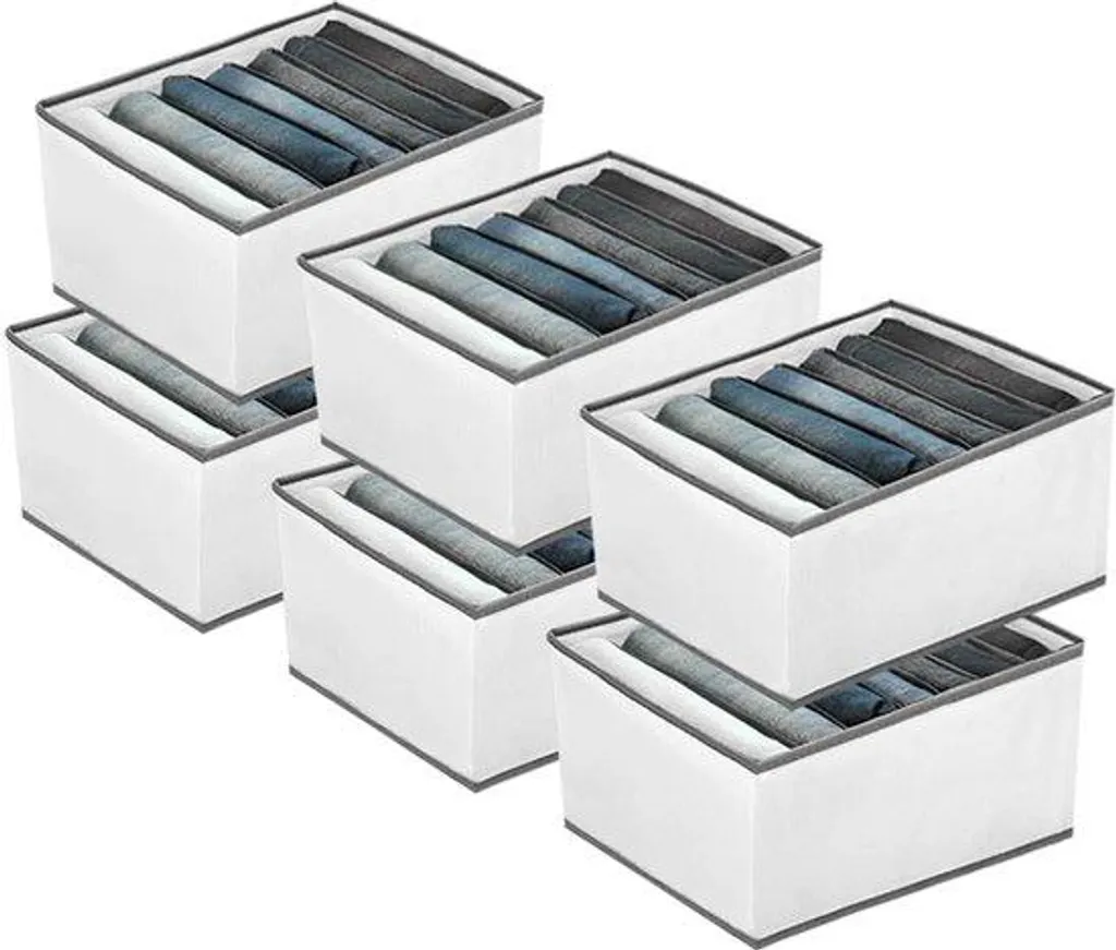 Organiseur de vêtements pliable à 7 compartiments - Lot de 6 unités