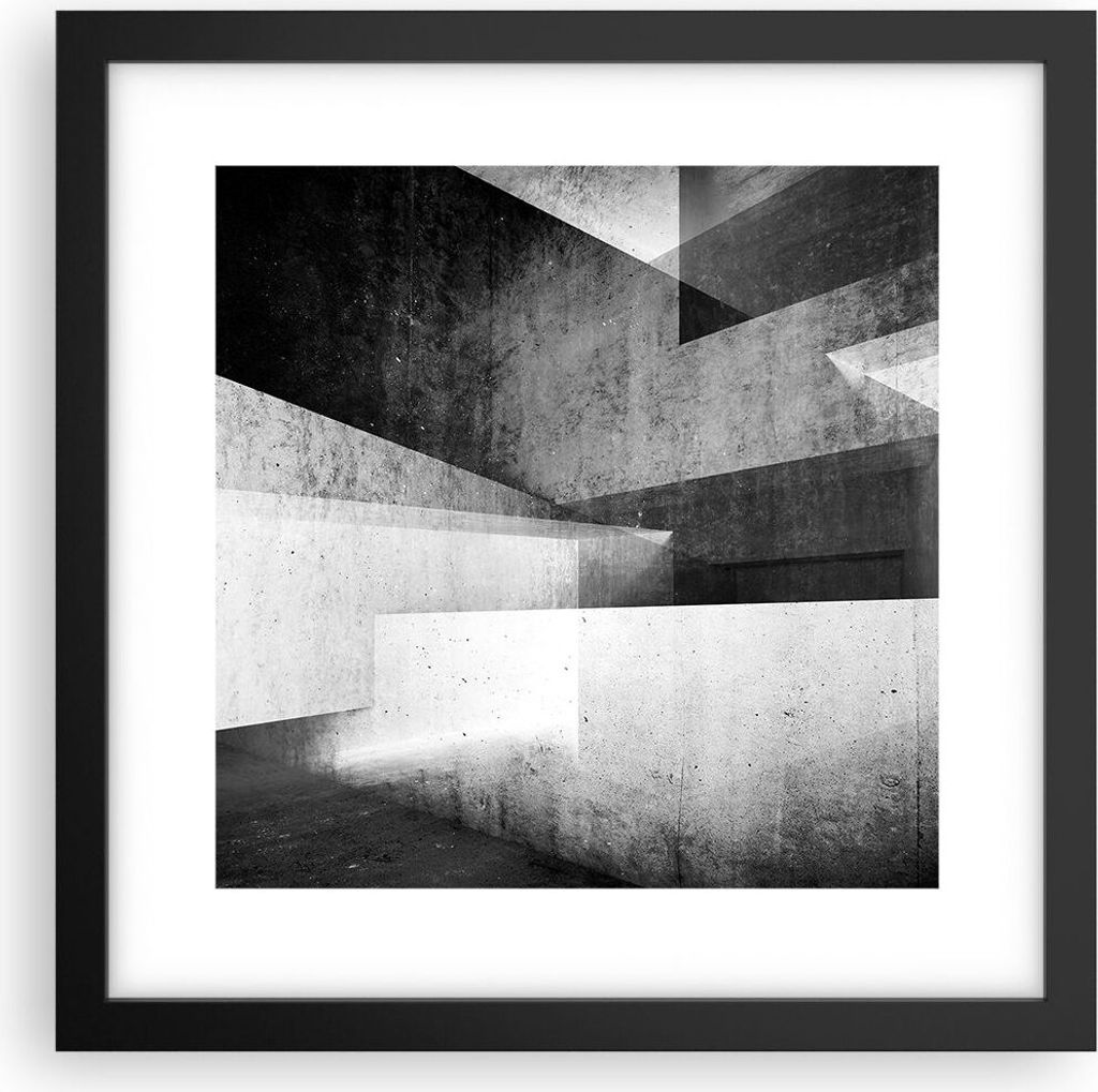Gerahmtes Poster - Schwarzer Rahmen - Dreidimensional Illusion optisch - 30x30 cm - Wand Bild - Wanddeko - Wandbilder - Kunstposter - Wandposter - ...