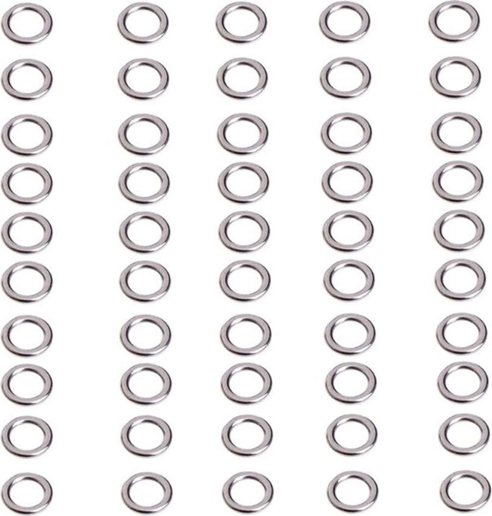 50 Stücke Angeln Solide Edelstahl Snap Split Ring Locken Tackle-Tool Stecker-XXL