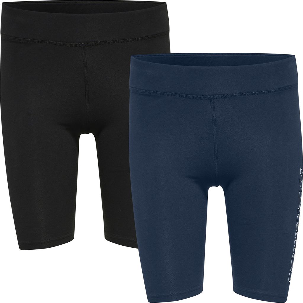 hummel hmlTE MAJA 2-PACK MW C TIGHT SHORTS - BLACK/INSIGINA BLUE - S