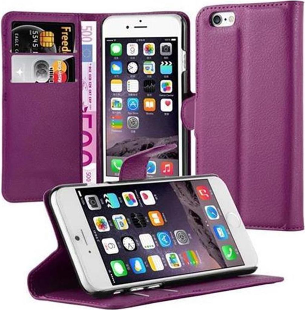 Cadorabo Hülle für Apple iPhone 6 / 6S Schutz Hülle in Lila Handyhülle Etui Case Cover Magnetverschluss