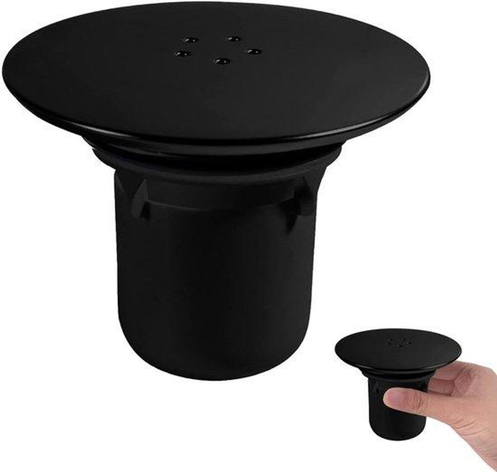 Dusche Abflussdeckel, schwarz, 11,5x6,3x9,5 cm, Bad, Dusche