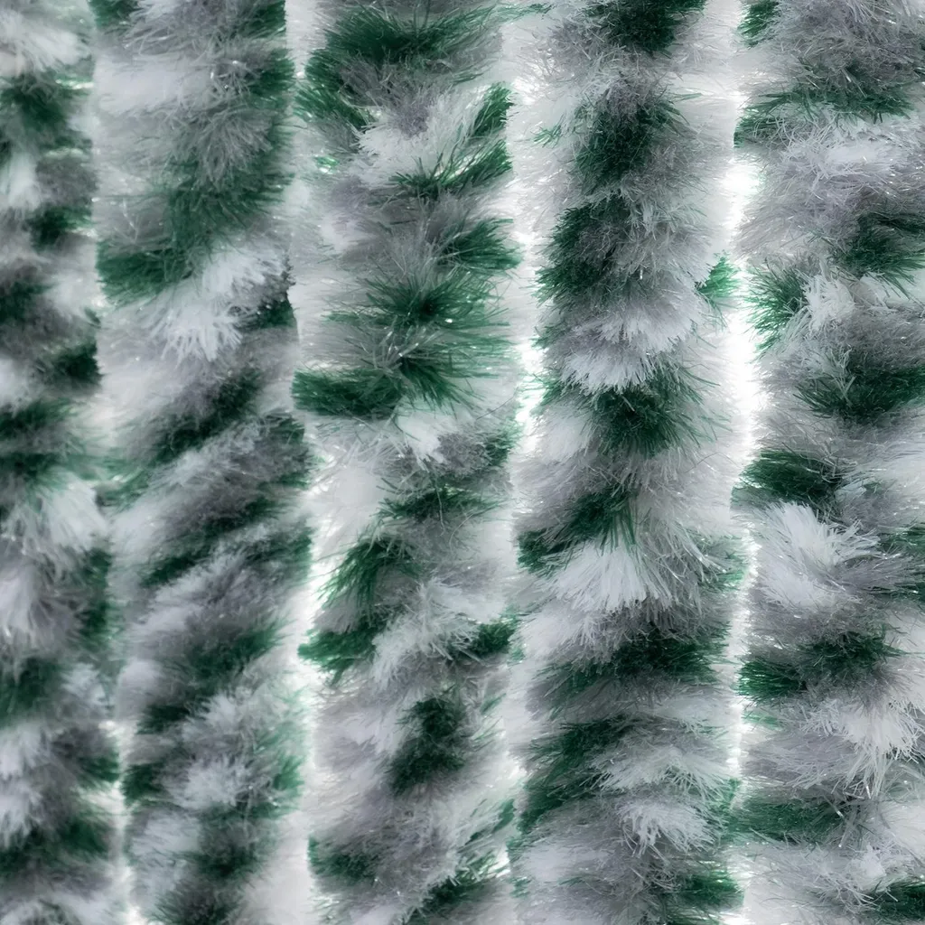 Moritz Rideau Porte Chenille 90x200cm Blanc/Argent/Vert - Moustiquaire