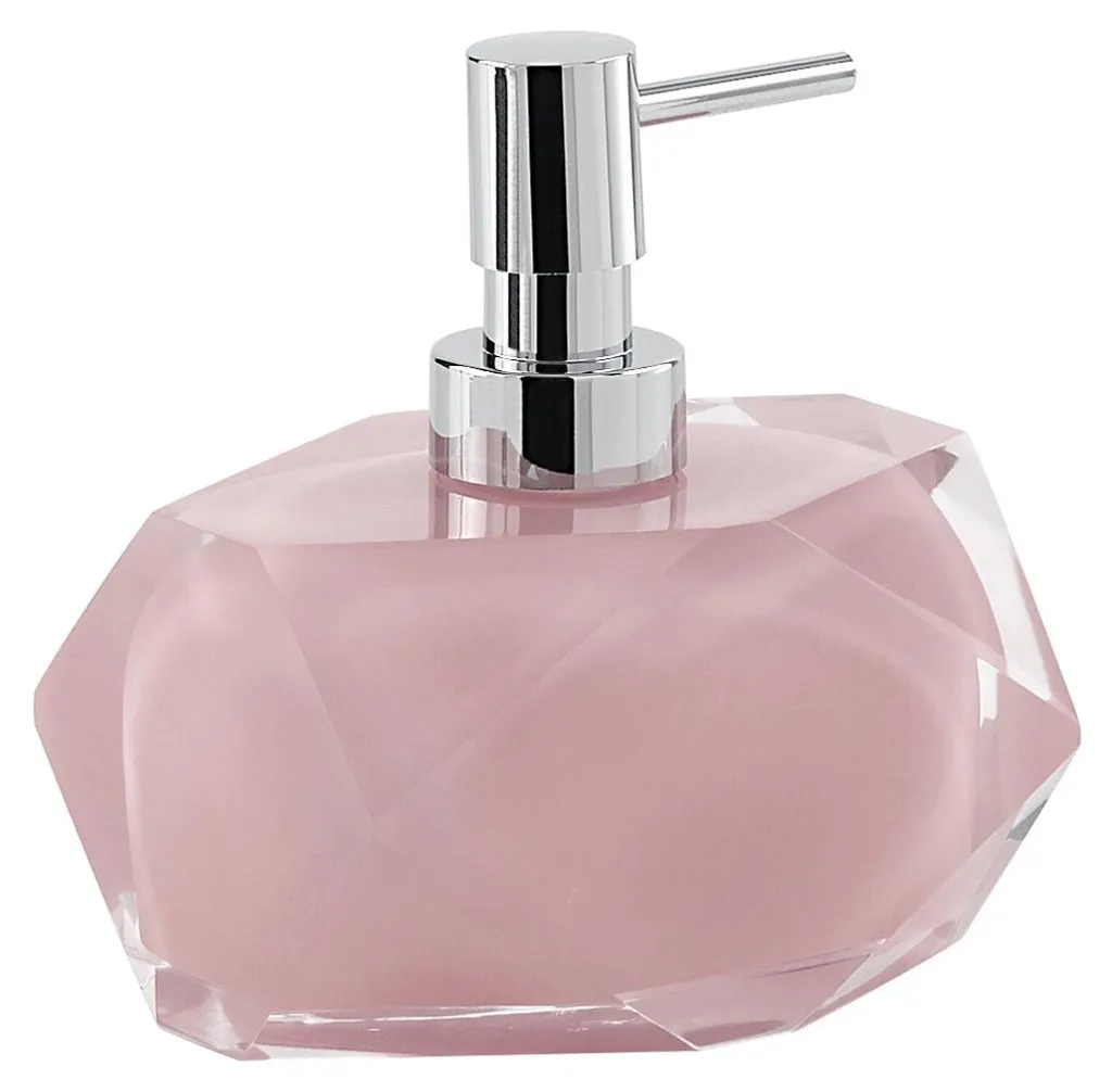 Distributeur savon résine rose Chanelle, design robuste et compact