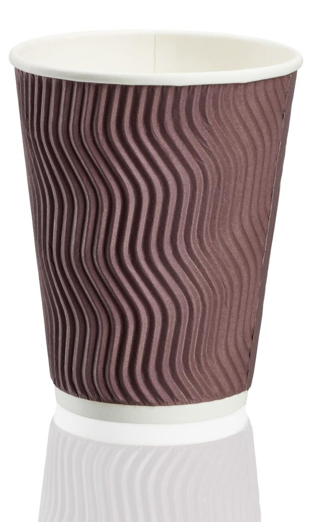 Riffelbecher 200ml Dunkelbraun 200 Stück Doppelwand Pappbecher Ripple-Wall | Kaffeebecher doppelwandig | Coffee to go | 8oz | Hartpapierbecher