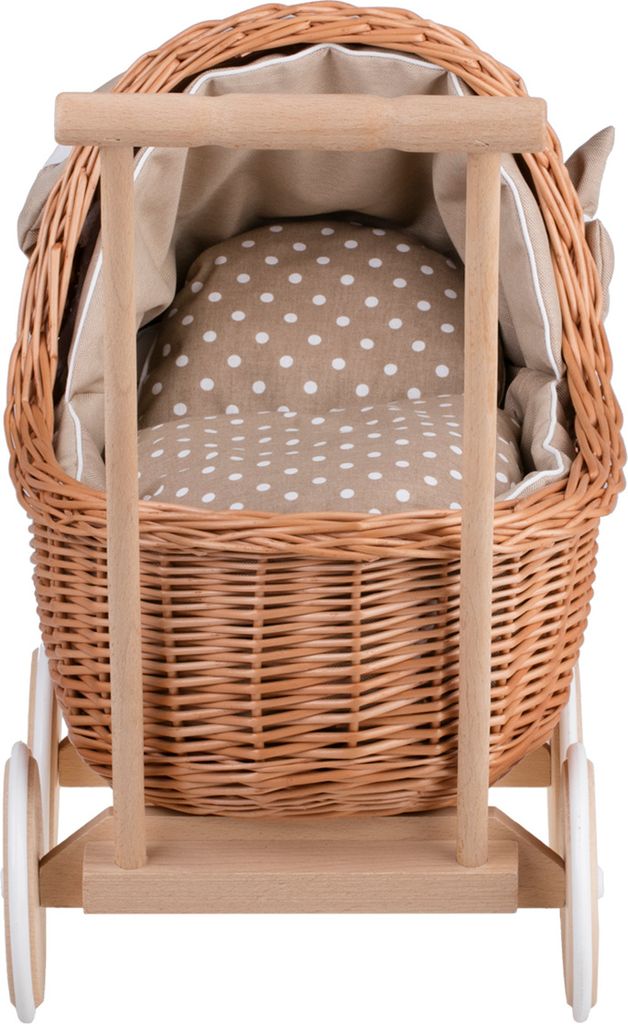 LILI Puppenwagen aus Weide in Naturfarbe 48x28 H26/47 cm Produktbild 4