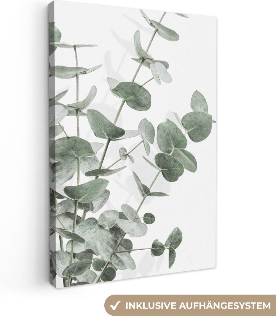 OneMillionCanvasses - Leinwandbilder - 90x140 cm, Eukalyptus - Blätter - Natur - Grün, Wandbilder Kunstdruck Wanddekoration - Foto auf Leinwand...