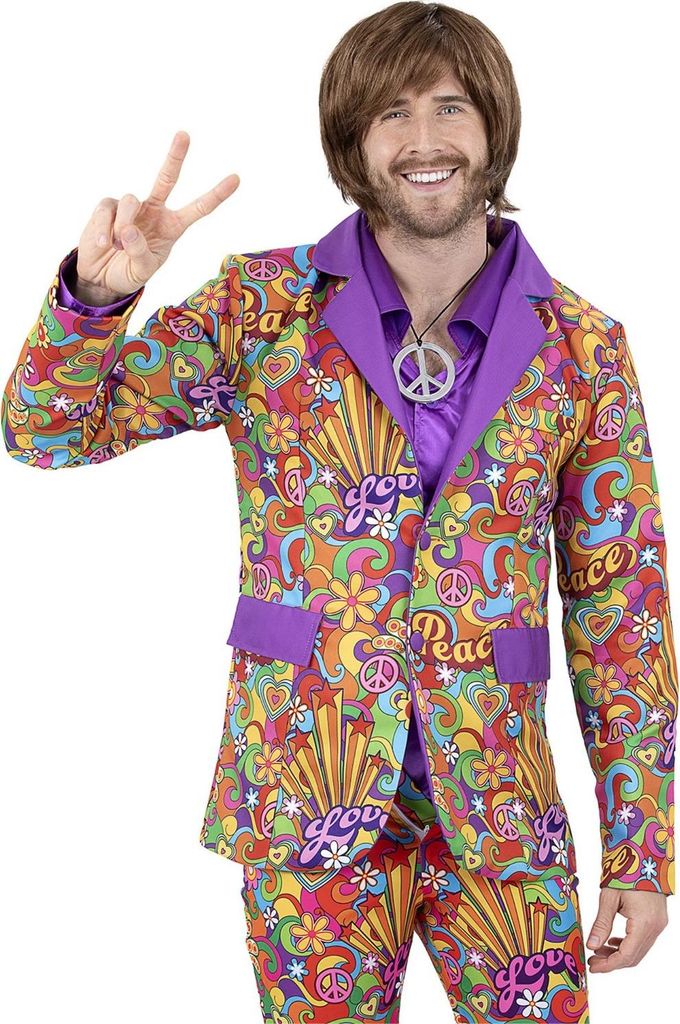 Smiffys - "60s Rainbow" Peace-Jacke für Herren, Kostüm SM3462 (L) (Bunt)