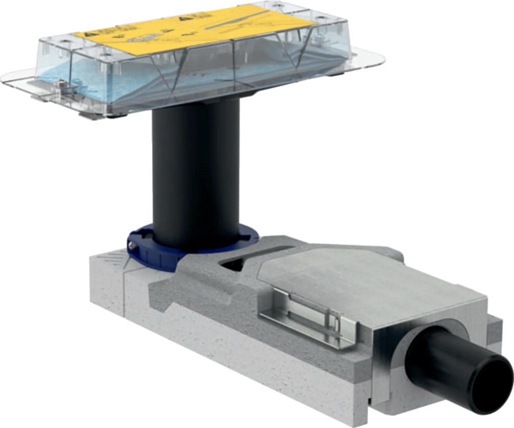 Geberit Rohbauset zu Geberit CleanLine Duschrinnen, für Estrichhöhe am Einlauf 65–90 mm, d=40mm, 154.152.00.1