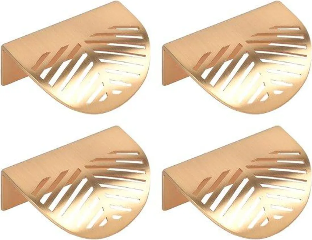 Poignée Feuille Dorée 60 mm en Alliage Robuste pour Meuble Créatif