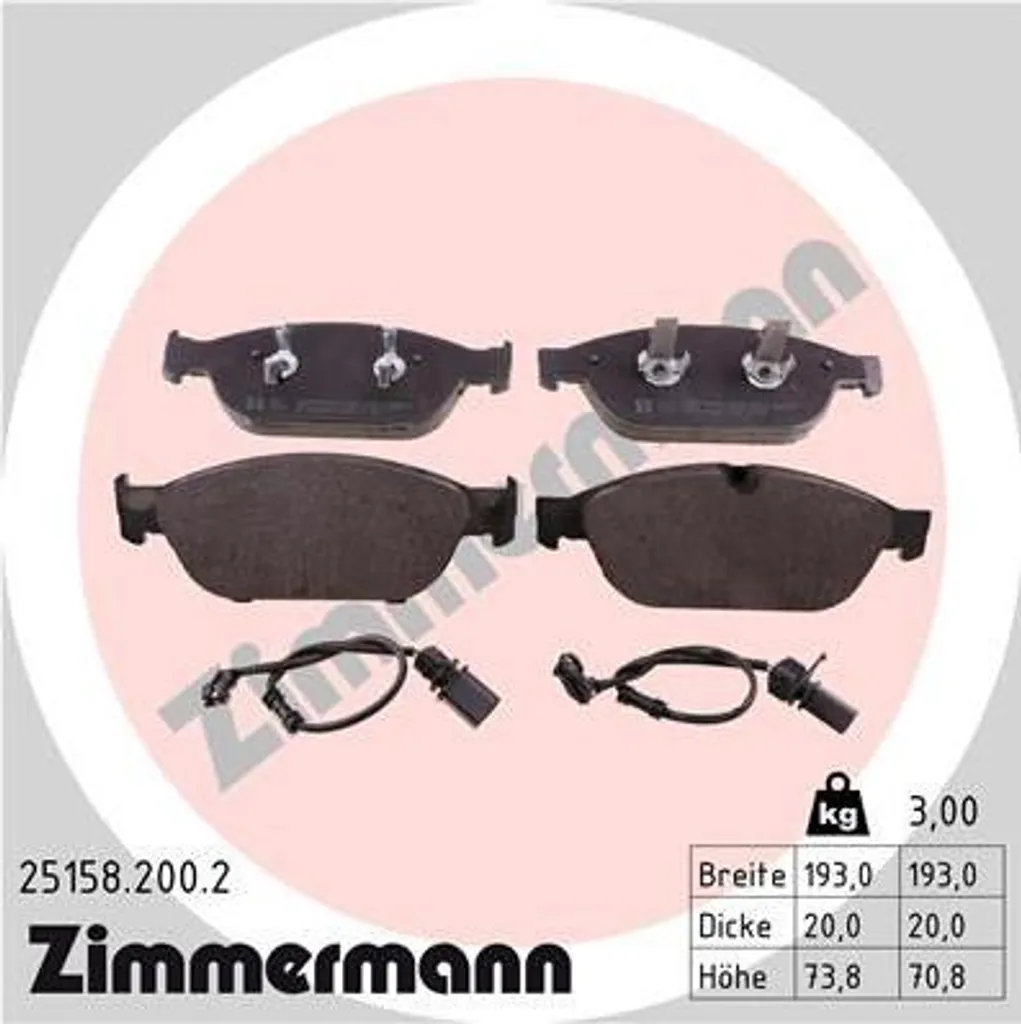 Plaquettes de frein Zimmermann pour Audi A6 A7 A8, kit de remplacement OE
