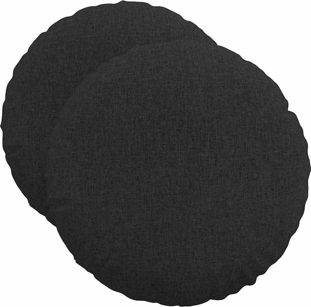 vidaXL Sitzkissen 2 pcs Schwarz Ø50 x 19 cm Stoff