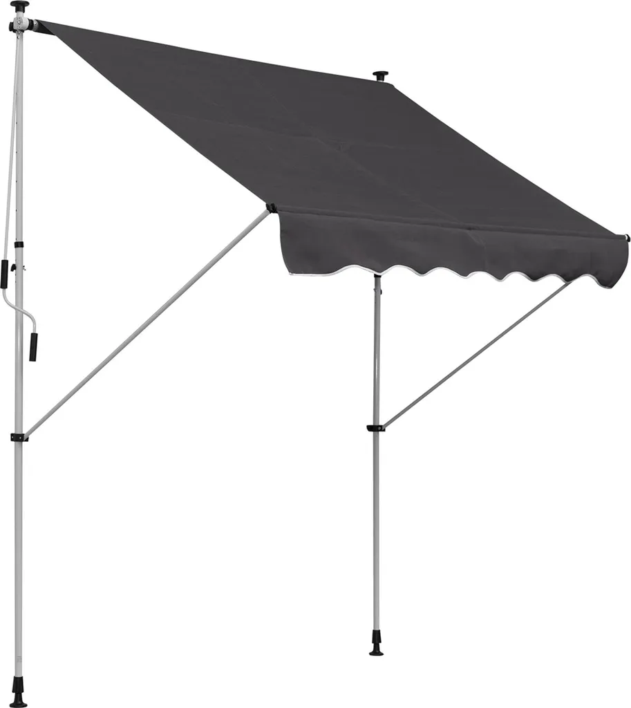 Store banne manuel rétractable Outsunny 2x1,5m gris avec cadre en métal