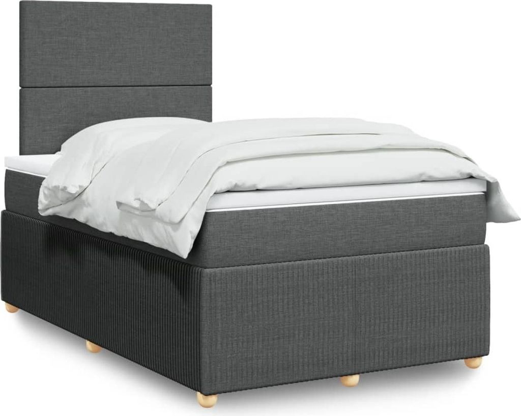 Maison Exclusive - Boxspringbett mit Matratze Dunkelgrau 120x200 cm Stoff