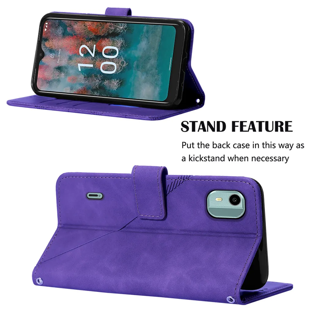 COQUE Per Nokia G42, Portafoglio in Pelle di Alta qualità con 3 Slot per Carte Magnete Scuro, Custodia Protettiva Nokia G42-Viola