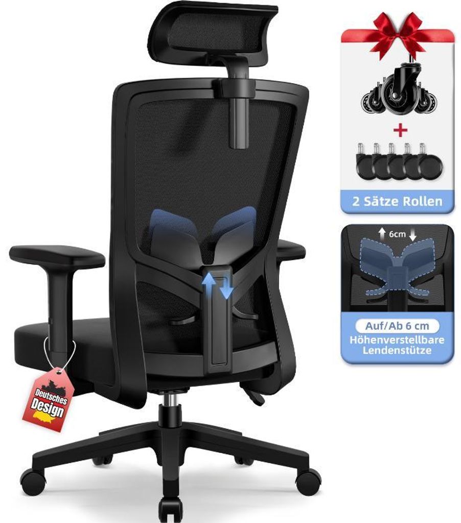 Aiibot Bürostuhl Ergonomisch, Schreibtischstuhl mit Produktbild 