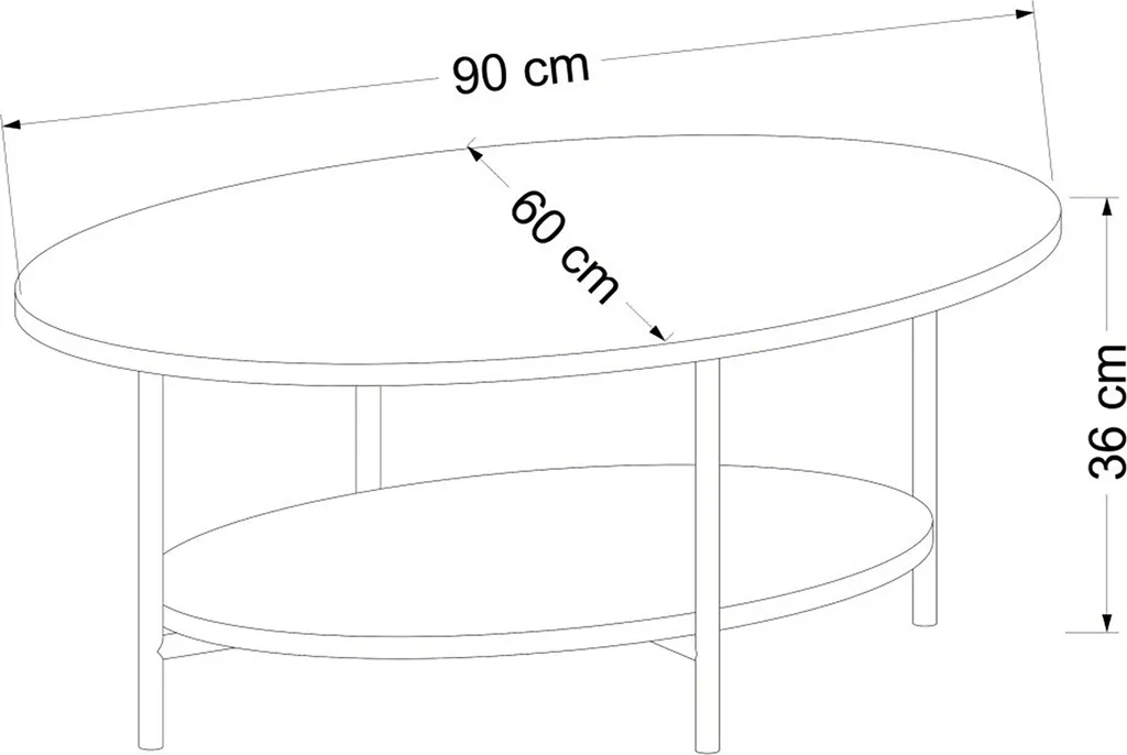 Table de salon ovale Fredericia avec double plateau de rangement