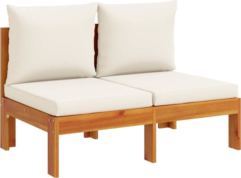 vidaXL Gartensofa ohne Armlehnen mit Kissen 2-Sitzer Produktbild 8