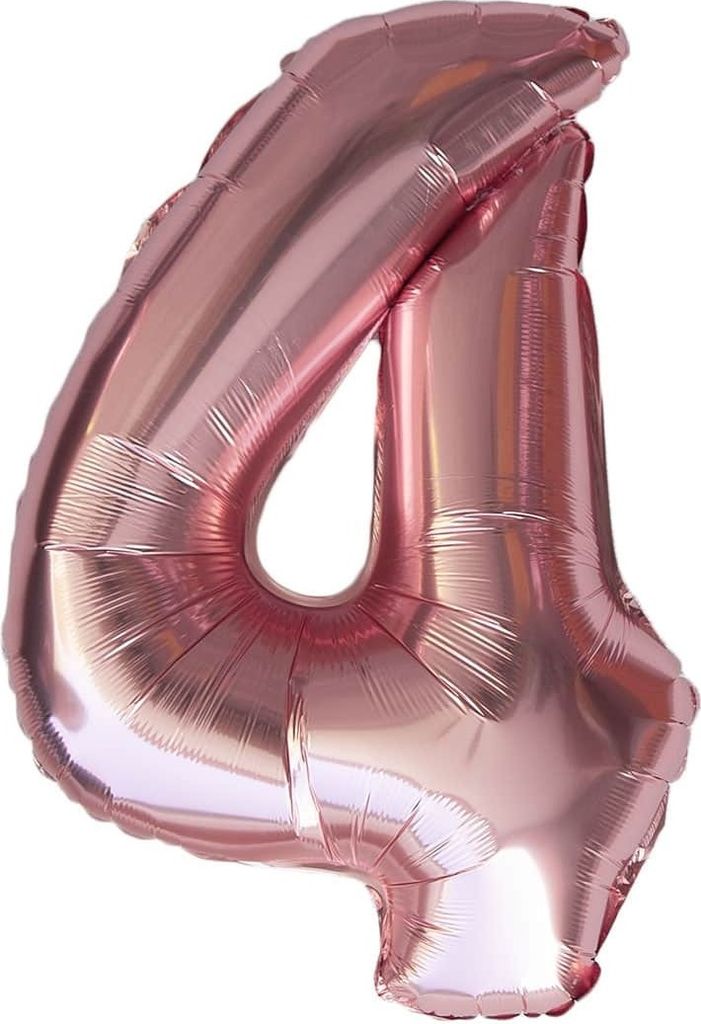 Oblique Unique 1x Folien Luftballon mit Zahl 4 Geburtstag Produktbild 