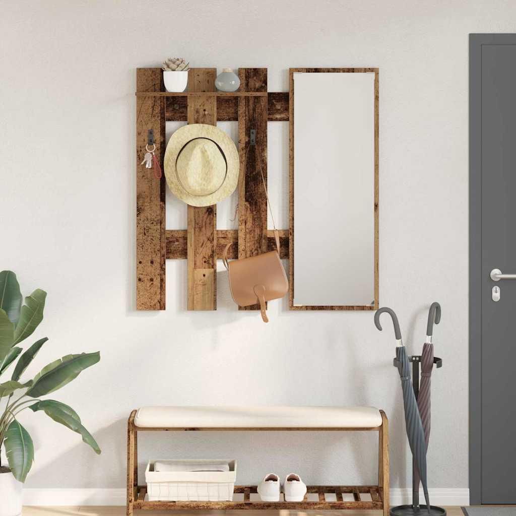 Möbel Wandmontierter Kleiderständer Altes Holz 100 x 10 x 100 cm - Wandregale 874513