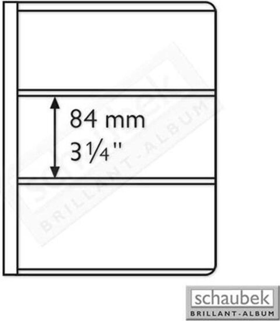 Schaubek EB84 Uniflex-Blatt - 3 Streifen, 84 mm x 195 mm Packung zu 5 Stück