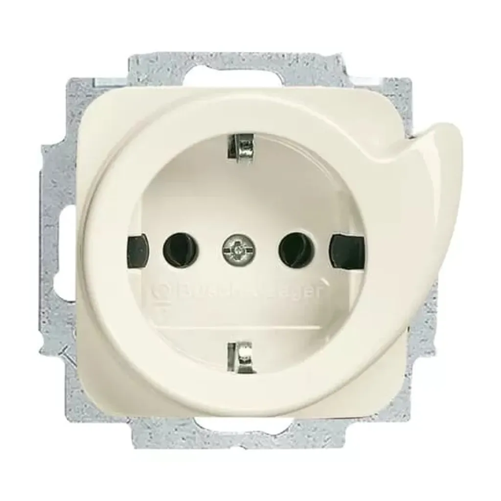 Prise de courant Schuko Busch-Jaeger blanc pour boîtier encastré
