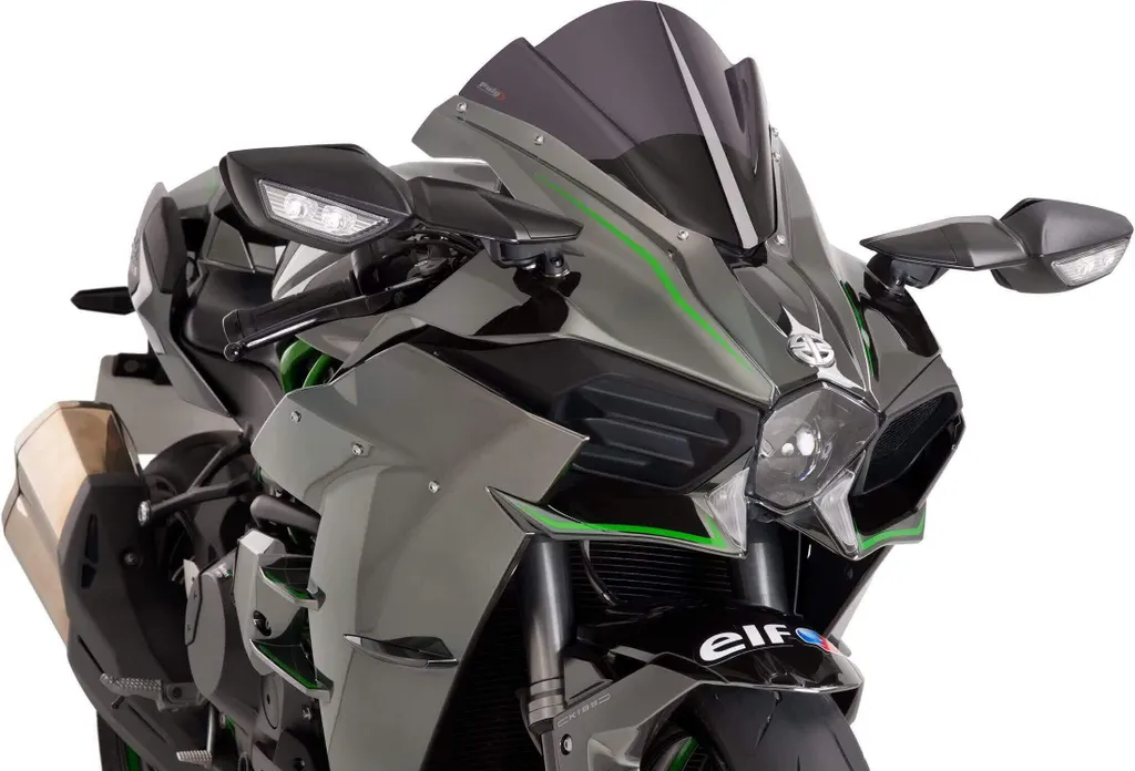 Saut-de-vent Racing PUIG pour Kawasaki Ninja H2 Bulle Sport Fumé Foncé