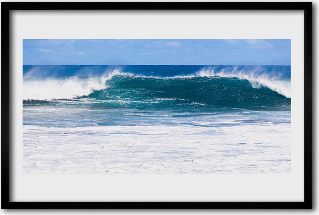 Bild 60x40 MDF-Rahmen Wandkunst Meerwasser Ocean Wave