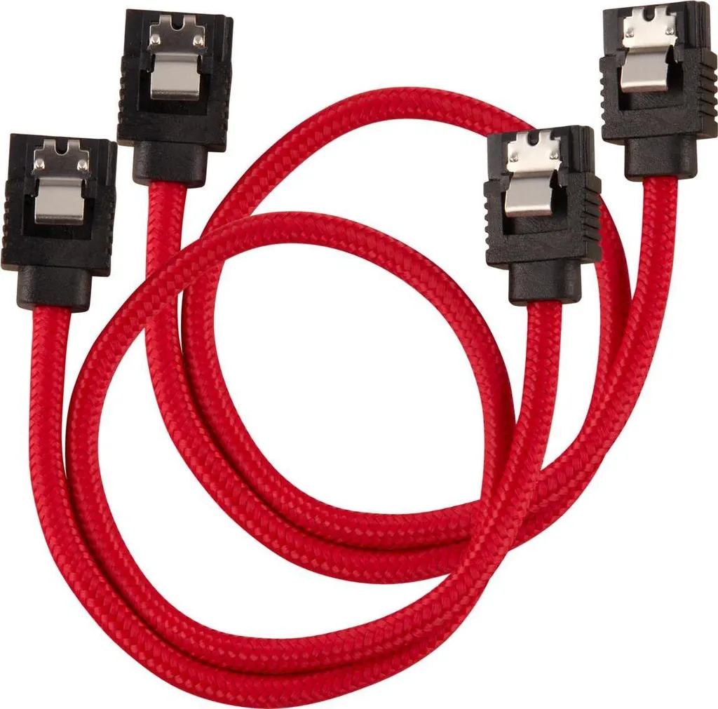 Câble SATA Premium Corsair Rouge en Maille Tressée Flexible 30cm