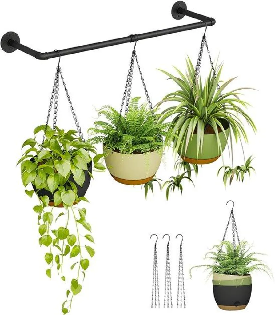 Suspension horticole avec réserve d'eau pot 20cm lot de 3 design Zen